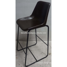 Industrial Urban Leather Bar Chair Maroon Color Seat